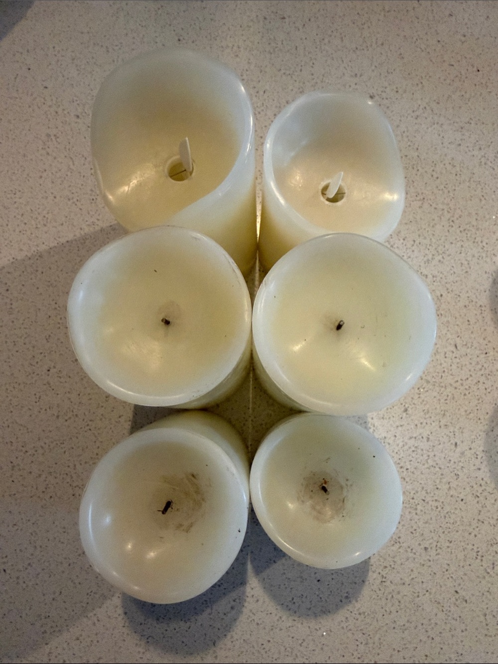 Ivory LED Pillar Candles - Set of 6